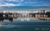 蘑菇社区日常使用笔记：分类是否清晰，对查找内容是否友好，蘑菇分发app下载