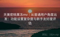 天美密桃果冻mv｜从普通用户角度出发：功能设置复杂度与新手友好度评估