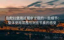 白虎91使用过程中发现的一些细节：整体使用氛围与浏览节奏的感受