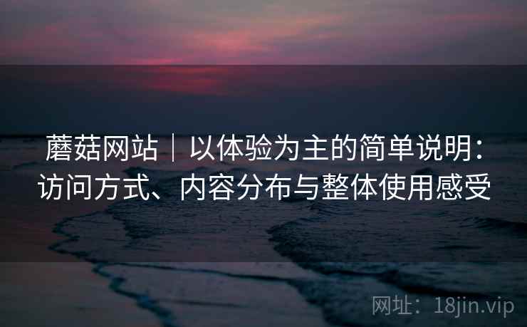 蘑菇网站｜以体验为主的简单说明：访问方式、内容分布与整体使用感受  第1张