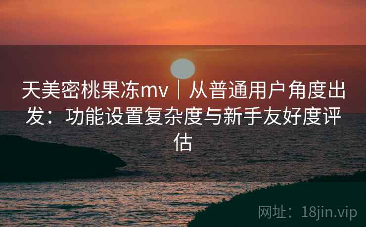 天美密桃果冻mv｜从普通用户角度出发：功能设置复杂度与新手友好度评估  第1张