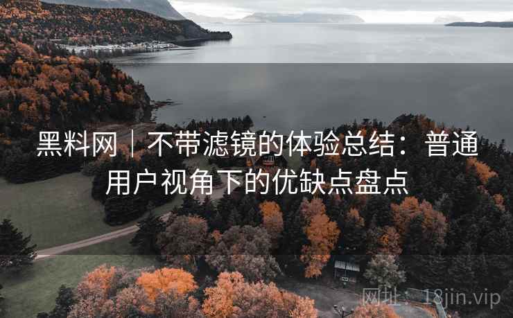 黑料网｜不带滤镜的体验总结：普通用户视角下的优缺点盘点  第2张