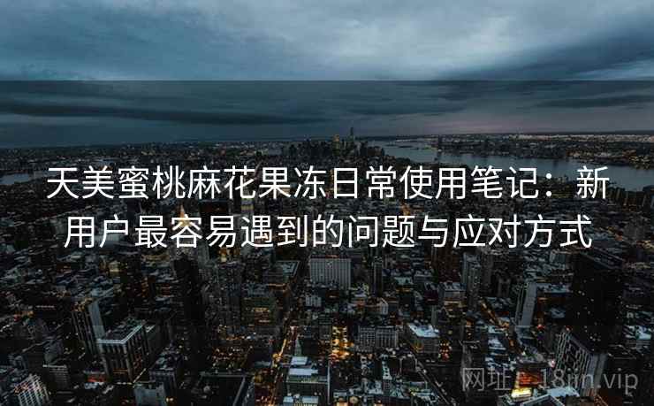 天美蜜桃麻花果冻日常使用笔记:新用户最容易遇到的问题与应对方式 第1张 天美蜜桃麻花果冻日常使用笔记:新用户最容易遇到的问题与应对方式 第1张