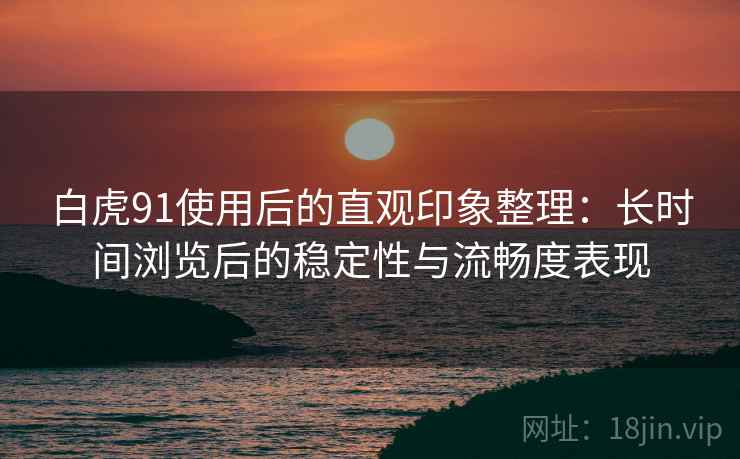 白虎91使用后的直观印象整理:长时间浏览后的稳定性与流畅度表现 第2张 白虎91使用后的直观印象整理:长时间浏览后的稳定性与流畅度表现 第2张